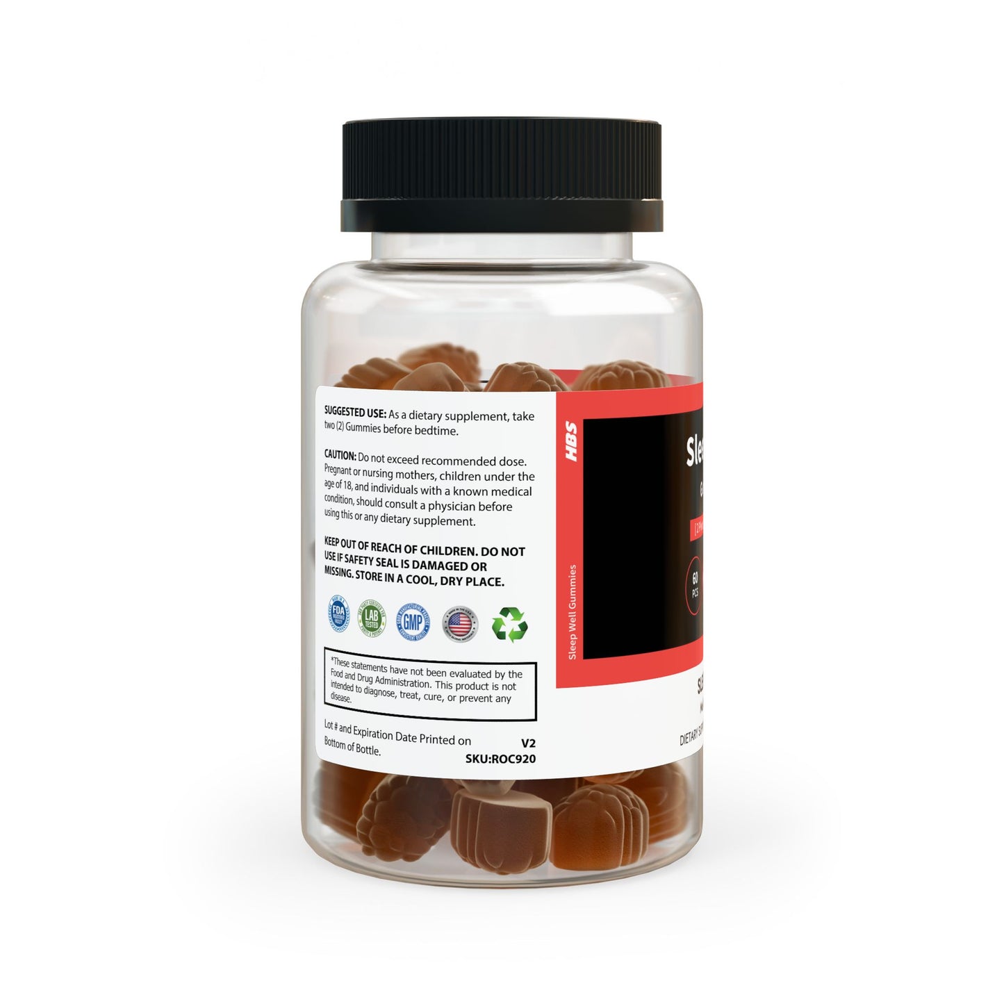 HBS, Sleep Well Gummies, Multiple Fruits (60 Gummies)