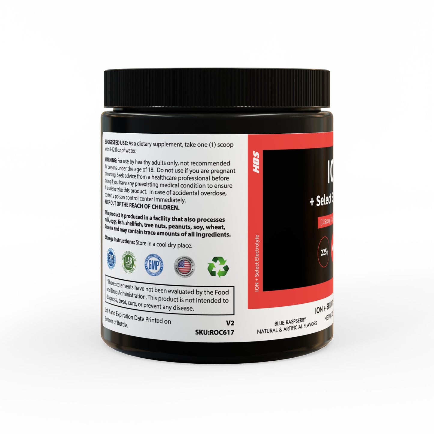 HBS, ION + Select Electrolyte Supplement (225g, 7.94oz)