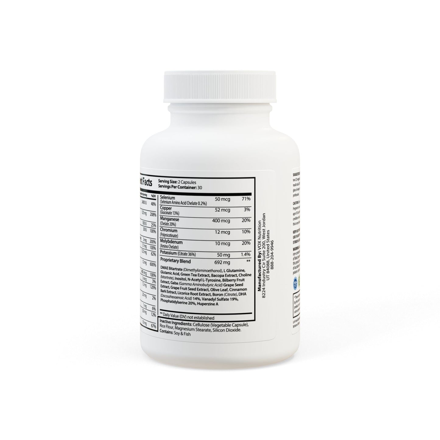 HBS, Brain Support Complex Supplement (60 Vegetable Capsules)