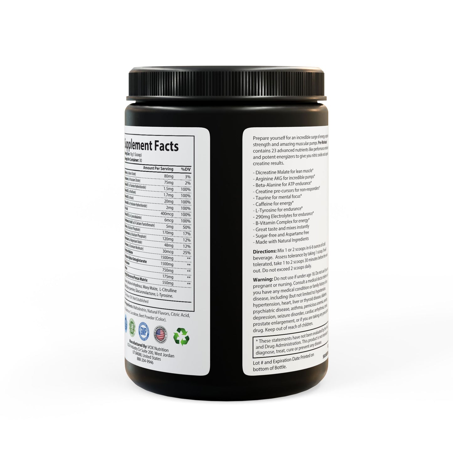 HBS, Pre-Workout Supplement, Watermelon (300g, 10.58oz)