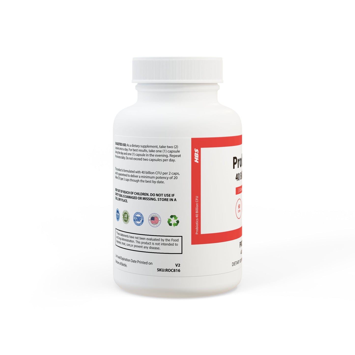 HBS, Probiotics Supplement (60 Vegetable Capsules)