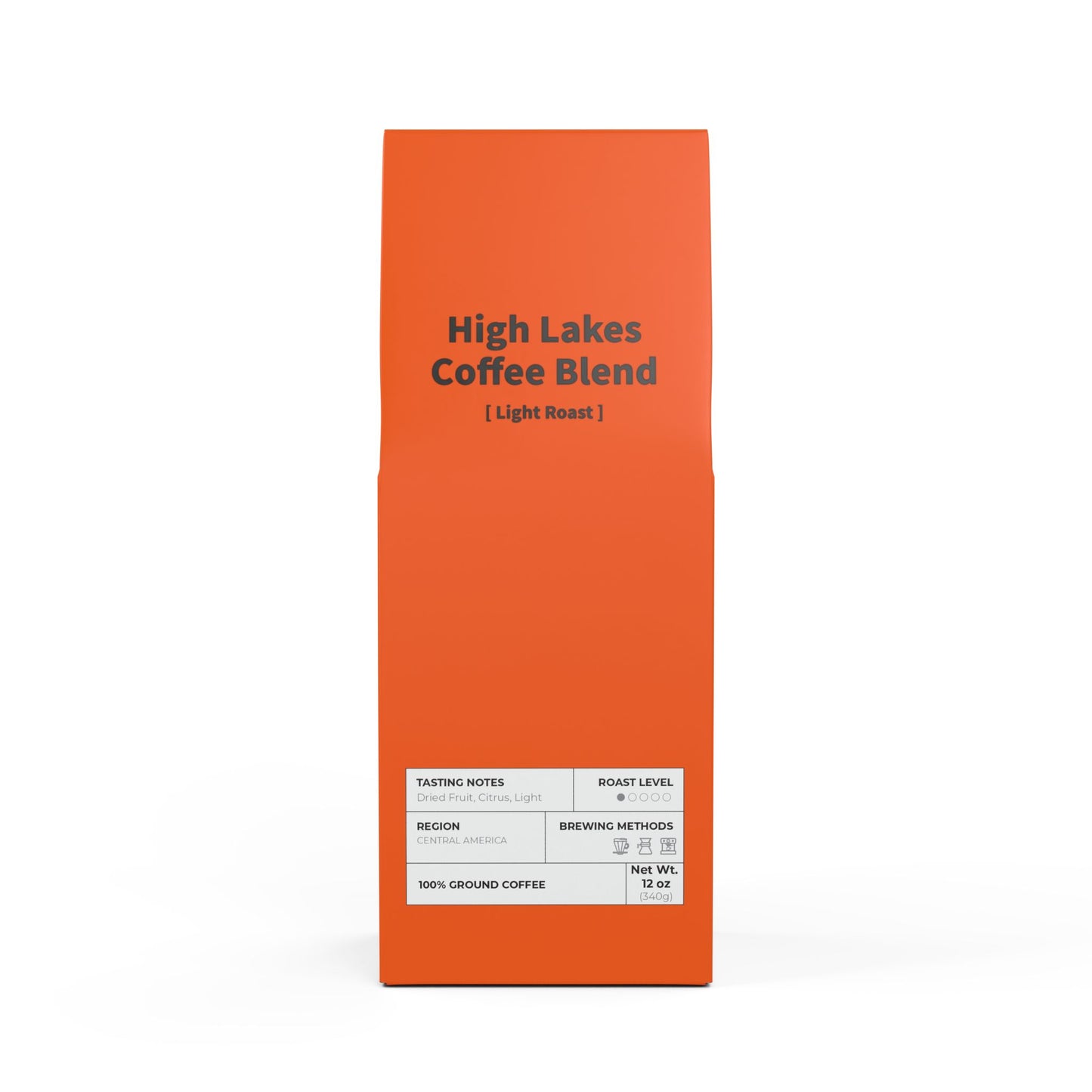 HBS, High Lakes Coffee Blend (Light Roast), Tangerine Package