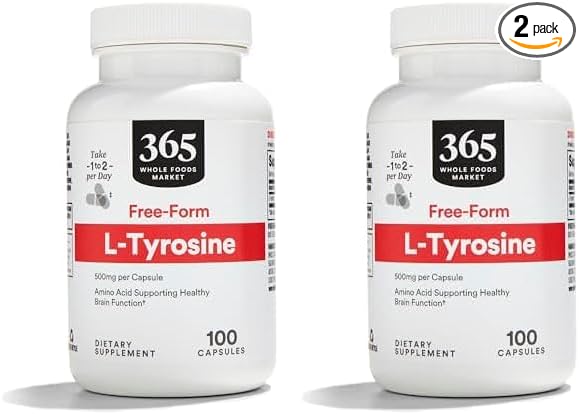 Whole Foods Market, L Tyrosine 500Mg, 100 Capsules (Pack of 2)