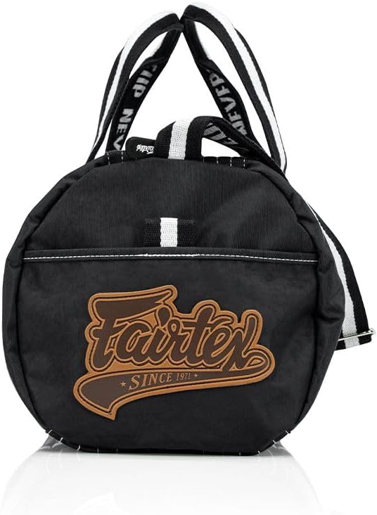 Fairtex BAG9 Retro Style Barrel Bag Thai Boxing Heavy Gym Bag Myay Thai MMA (Black)