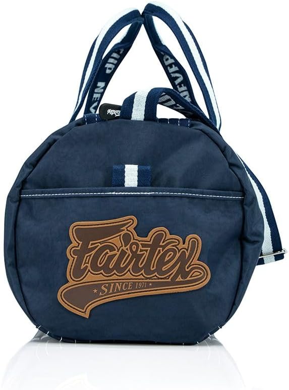 Fairtex BAG9 Retro Style Barrel Bag Thai Boxing Heavy Gym Bag Myay Thai MMA (Navy Blue)
