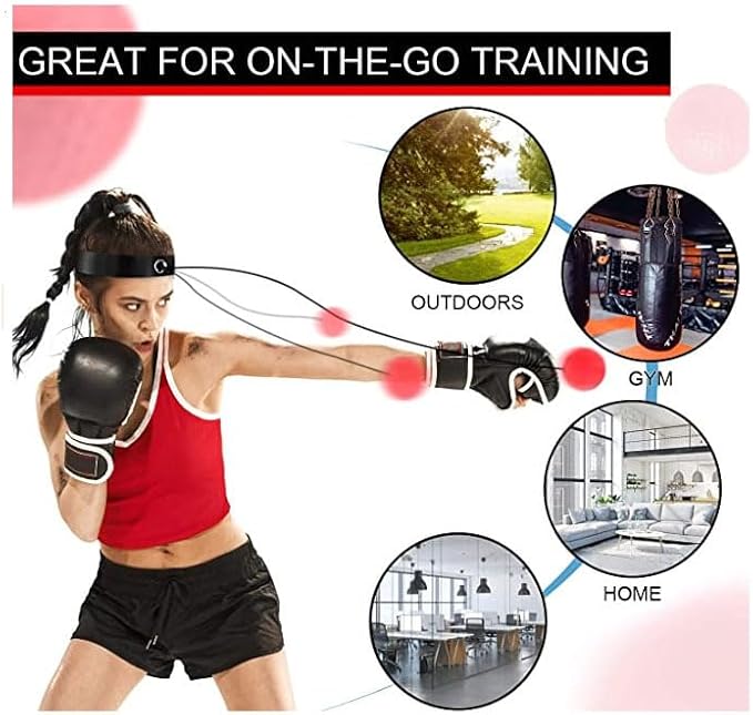 Boxing Equipment,Adult and Children's Boxing Reflex Ball Set 2Ball)