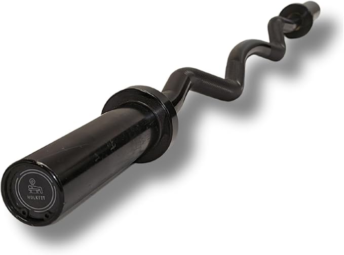 HulkFit 48 Inch EZ Curl Bar Barbell 2 Inch