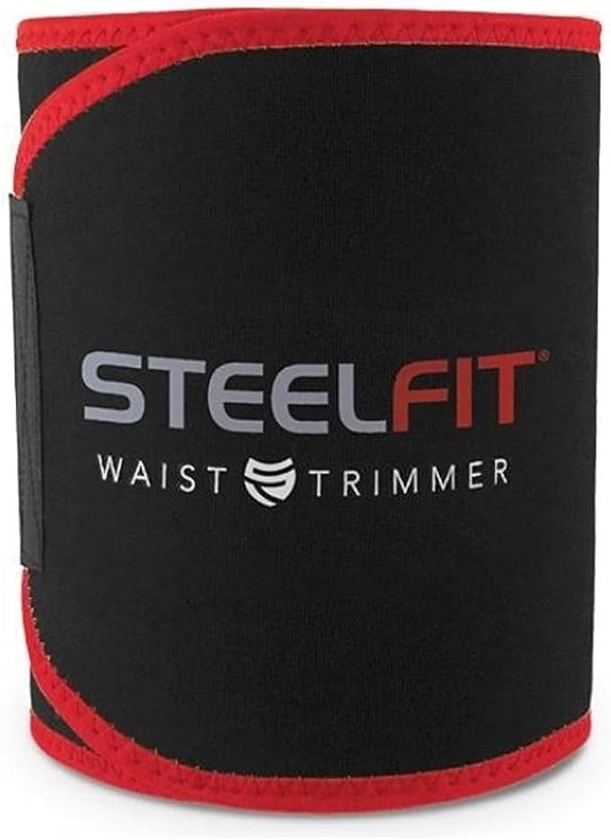 SteelFit Adjustable Waist Trimmer Belt for Intense Cardio | Latex-Free Neoprene Sweat Band with Moisture-Resistant Lining | Workout Enhancer for Fat Burning, Heat Retention | Durable Cardio Enhancer