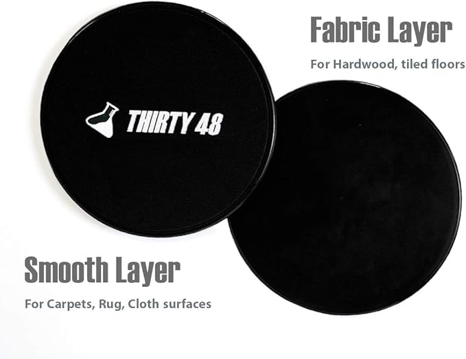 Thirty48 Gliding Discs Core Sliders and 5 Exercise