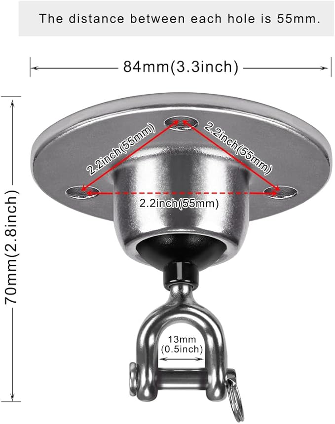 BeneLabel Speed Bag Swivel - Stainless Steel Speedbag Swivel with 360° Rotation - Boxing Bearing Swivel for Punching Bag - Easy Setup On Hanging Punching Speed Bag Platform Stand