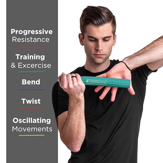 THERABAND FlexBar, Tennis Elbow Therapy Bar, Relieve Tendonitis
