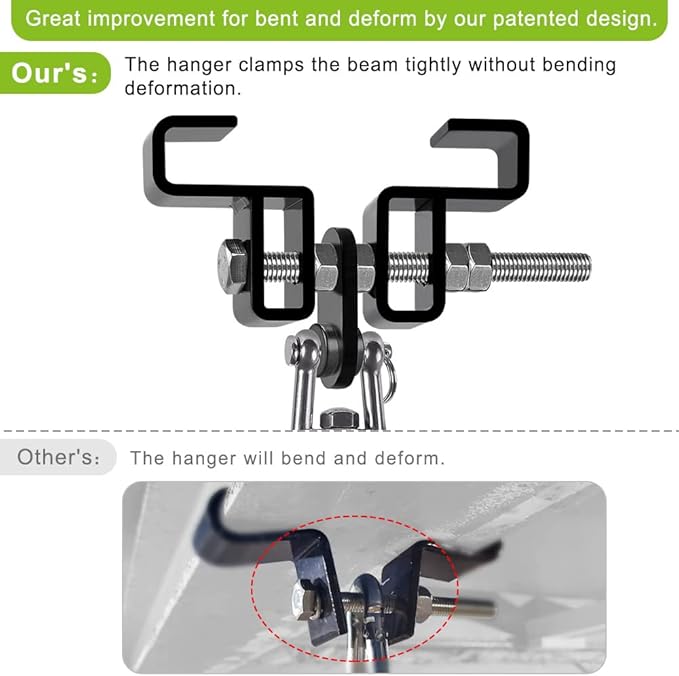 SELEWARE Heavy Duty Steel Beam Clamp, Heavy Bag Mount, Punching Bag Hanger Heavy Duty Holder for Boxing, Muay Thai and MMA Training (with Carabiner)