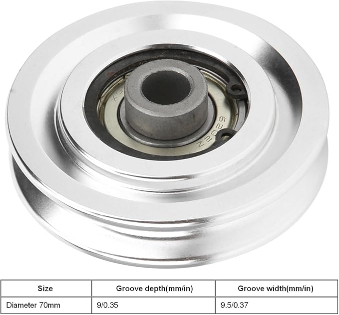 Fitness Pulley Wheel, 70mm Diameter Aluminum Alloy Pulley Wheel Fitness Equipment Accessories for Strength Training Equipment