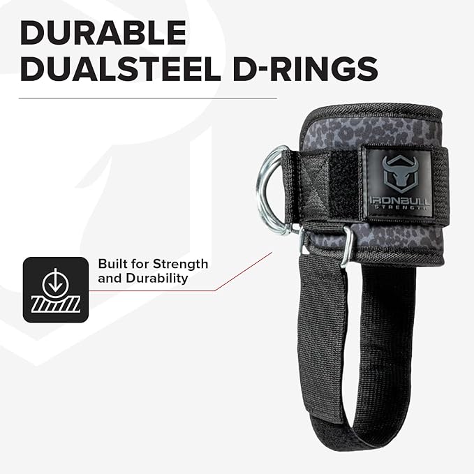 Iron Bull Strength Women's Kickback Ankle Strap for Cable Machines & Resistance Bands: Gym & Home Workout Cuff Attachment for Leg Extensions, Kickbacks, Hip Abductors - Booty Exercises
