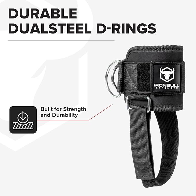Iron Bull Strength Women's Kickback Ankle Strap for Cable Machines & Resistance Bands: Gym & Home Workout Cuff Attachment for Leg Extensions, Kickbacks, Hip Abductors - Booty Exercises