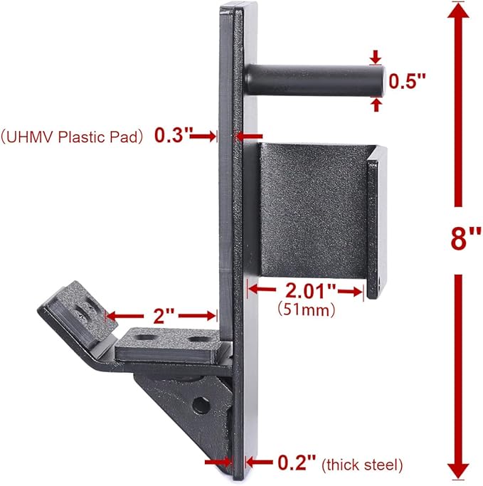 SYL Fitness J-Hooks for Squat/Power Rack - Available 2"x2" and 3"x3", Heavy