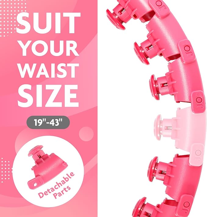 Hula Hoop Fitness Gear w/Counter - Abs Workout Exercises),Pink,FE215402020