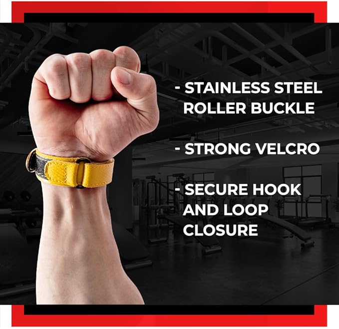 WARM BODY COLD MIND Leather Wrist Wraps for Weightlifting, Powerlifting, Gym – Wrist Support for Men & Women – Heavy Duty Wrist Straps for Strength Training