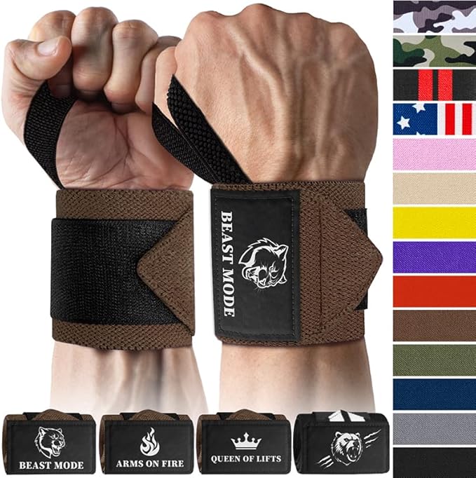 TECEUM Weightlifting 18" & 12" Wrist Wraps with Thumb Loop β Heavy Duty Wrist Workout Braces for Men and Women β Ideal for Powerlifting, Strength Training, Bodybuilding