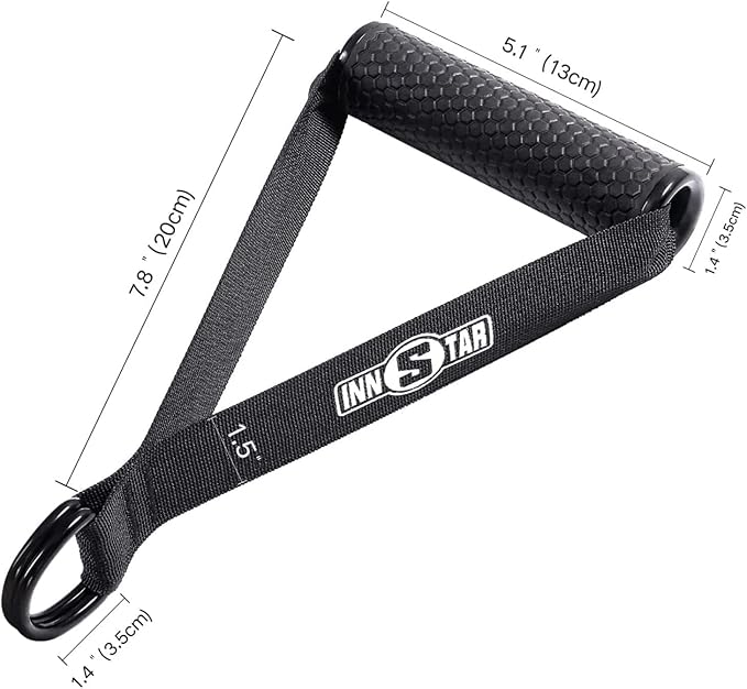 INNSTAR Upgraded Heavy Duty Exercise Handles, Cable Machine Attachments Resistance Bands With Solid ABS Core Grips, Fitness Strap Stirrup Handle Cable Attachment