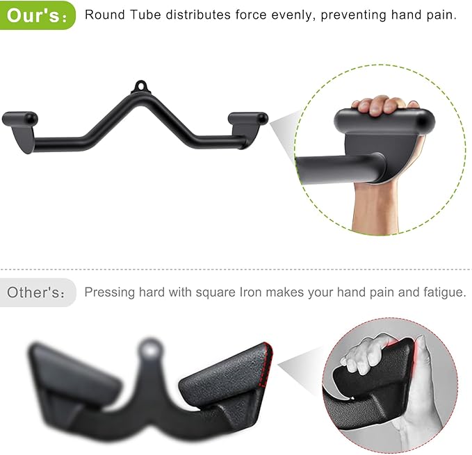 Kipika LAT Pull Down Bars Cable Machine Attachment, Rowing T-bar V-bar Set, Back Strength Training Handle Grips for Cable Machine Rowing Machine, 12" 20" 24" 28" 32" Five Sizes