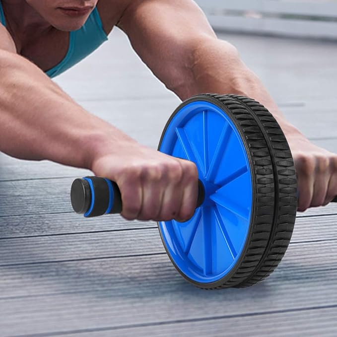 Blue Dual Roller Abdominal Exerciser - 18cm Diameter