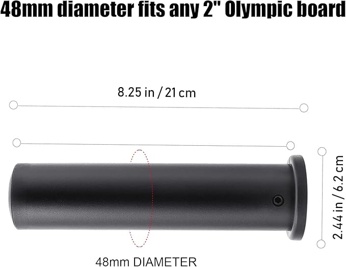 OHLIF 2PCS Nylon Olympic Adapter Sleeve 8",Converts 1" Standard Weight Plate Posts to 2" Olympic Weight Plate Posts,Removeable end Cap