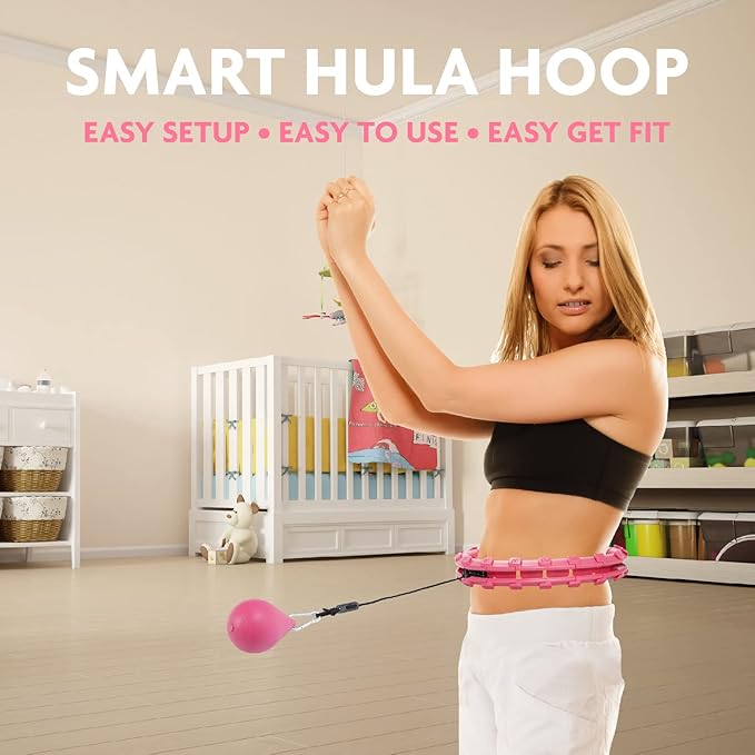 Hula Hoop Fitness Gear w/Counter - Abs Workout Exercises),Pink,FE215402020
