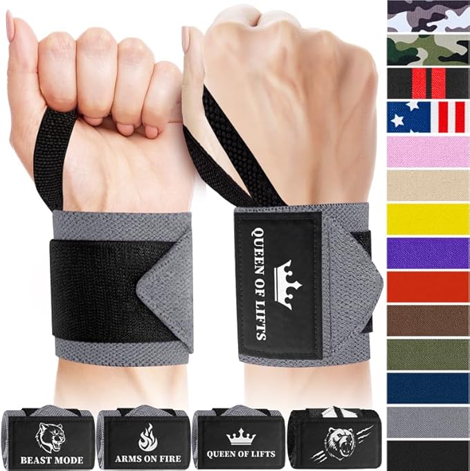 TECEUM Weightlifting 18" & 12" Wrist Wraps with Thumb Loop β Heavy Duty Wrist Workout Braces for Men and Women β Ideal for Powerlifting, Strength Training, Bodybuilding