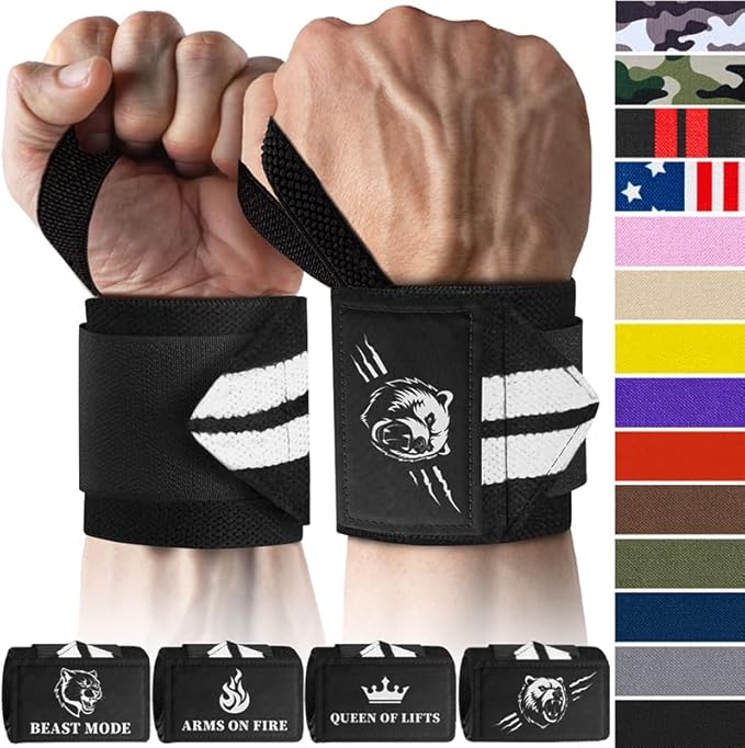 TECEUM Weightlifting 18" & 12" Wrist Wraps with Thumb Loop β Heavy Duty Wrist Workout Braces for Men and Women β Ideal for Powerlifting, Strength Training, Bodybuilding