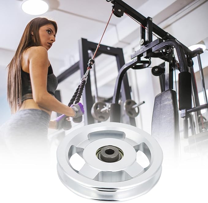 Bearing Pulley Wheel, Aluminium Alloy Fitness Pulley Home Gym Attachments Part Exercise Strength Training Accessory Exercise Machine Attachments for Gym