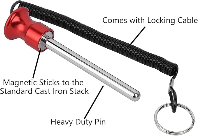 Watris Veiyi Weight Stack Pin, Magnetic Weight Pin, Automatic Drop Set Pins Gym, Weight Machine Pin with Pull Rope, Strength Training Equipment Replacement Weight Pins for Weight Stack Machine