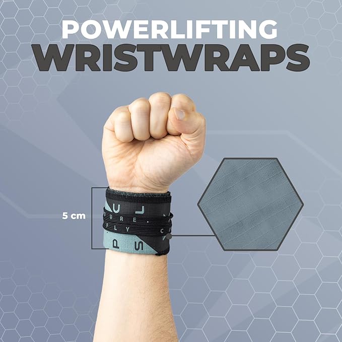 PICSIL Adjustable Wrist Support, Premium Fabric Weightlifting and Yoga Sweat Bands for Gym, for Women and Men, 1 Pair