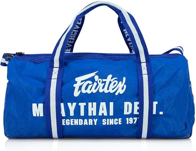 Fairtex BAG9 Retro Style Barrel Bag Thai Boxing Heavy Gym Bag Myay Thai MMA (Blue)