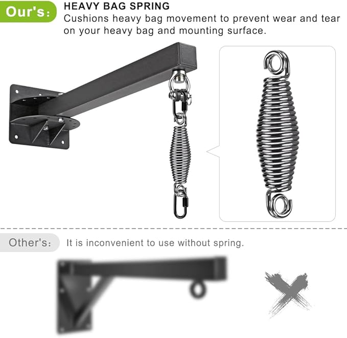 SELEWARE Wall Mount Heavy Bag Hanger Heavy Duty Punching Bag Hanger Adjustable Boxing Bag Bracket for Home Gym Indoor Outdoor Boxing, Muay Thai and MMA Training