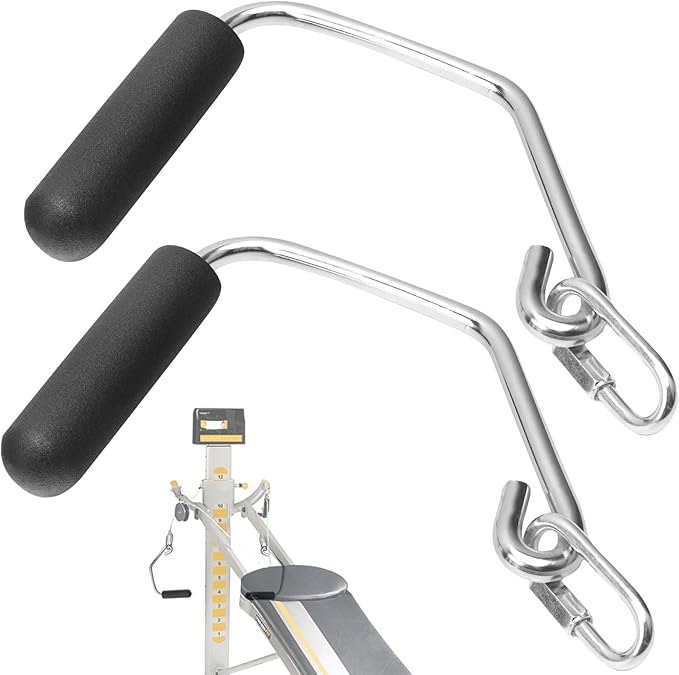 Open Ended Chrome Grip Handles for Tot-al Gym Home Workout Machines 2000, 2200, 2500, 3000, 3000XL, XL, XLS - Total Gym Accessories Compatible with Supra, Electra, FIT, Black