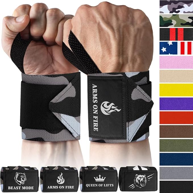 TECEUM Weightlifting 18" & 12" Wrist Wraps with Thumb Loop β Heavy Duty Wrist Workout Braces for Men and Women β Ideal for Powerlifting, Strength Training, Bodybuilding