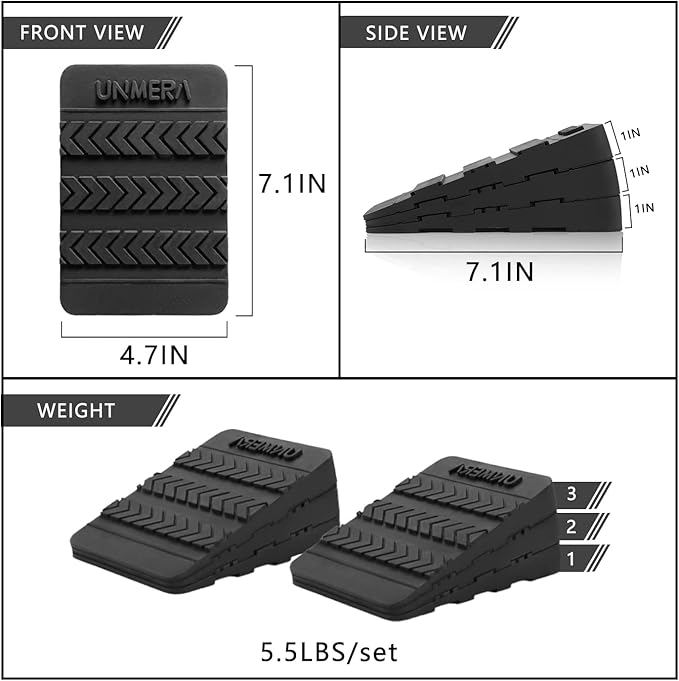 Squat Wedge Block 6PCS Adjustable Non-slip Rubber Squat Ramp