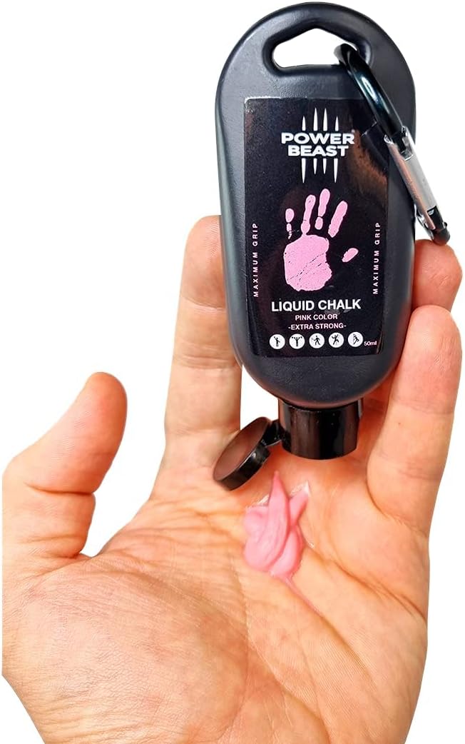 POWER BEAST Colored Liquid Chalk, 2 Bottles Combo of 200 + 50 ML, Liquid Sports Chalk, Free Professional Hand Grip for Gym, Weightlifting, Rock Climbing, Crossfit, Powerlifting, Pole Dance.