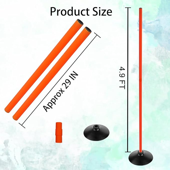 TNZMART 4.9FT Training Agility Poles Detachable Soccer Training