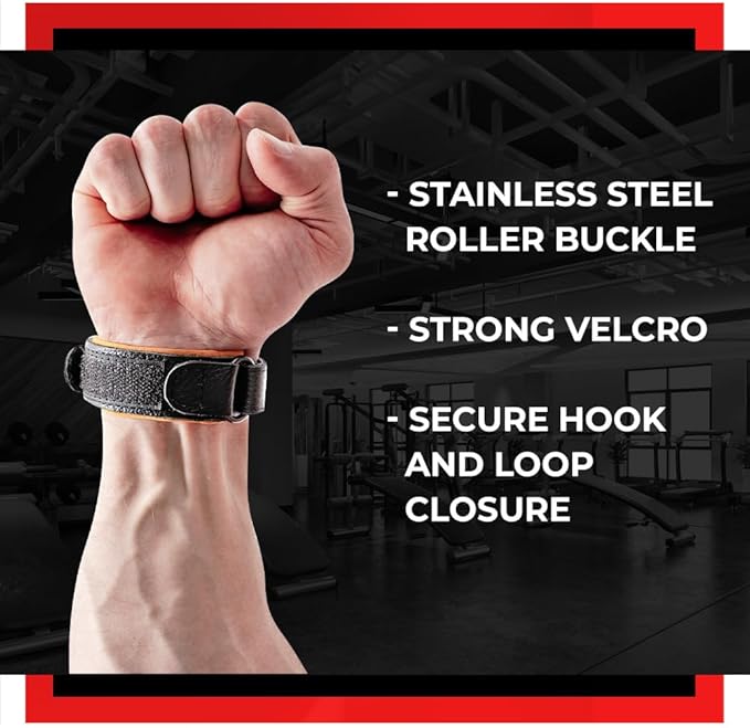 WARM BODY COLD MIND Leather Wrist Wraps for Weightlifting, Powerlifting, Gym – Wrist Support for Men & Women – Heavy Duty Wrist Straps for Strength Training