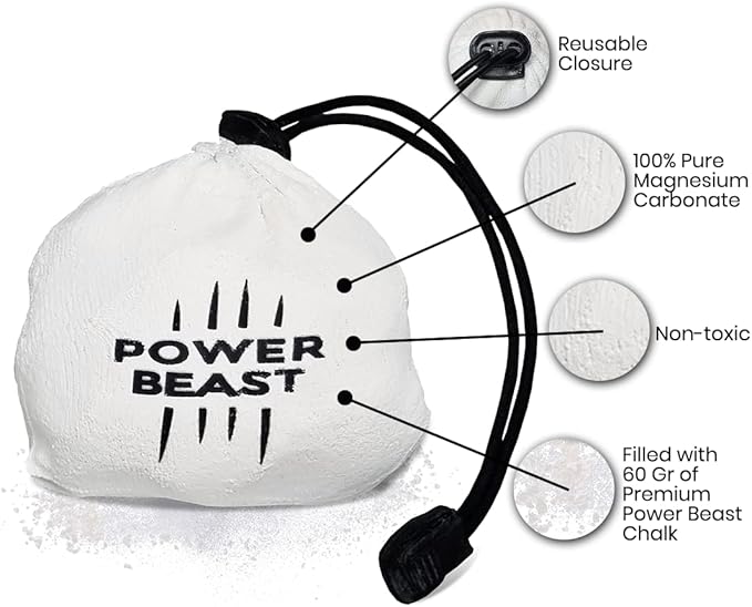 Power Beast Liquid Chalk Combo 200 + 50 ML + Chalk Ball 2.2 oz. Liquid Sports Chalk, Professional Hand Grip for Gym, Weightlifting, Rock Climbing, Gymnastics, Crossfit, Powerlifting, Pole Dance.