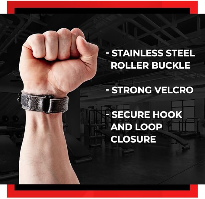 WARM BODY COLD MIND Leather Wrist Wraps for Weightlifting, Powerlifting, Gym – Wrist Support for Men & Women – Heavy Duty Wrist Straps for Strength Training
