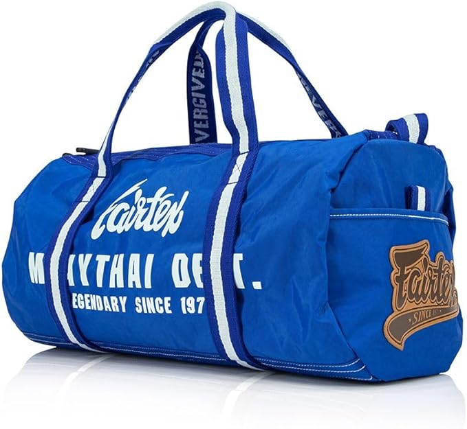 Fairtex BAG9 Retro Style Barrel Bag Thai Boxing Heavy Gym Bag Myay Thai MMA (Blue)