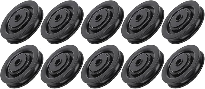 Keenso 10 Pcs 75mm/90mm Universal Nylon Bearing Pulley Wheel Fitness Hoisting Equipment for Cable Machine Gym Equipment