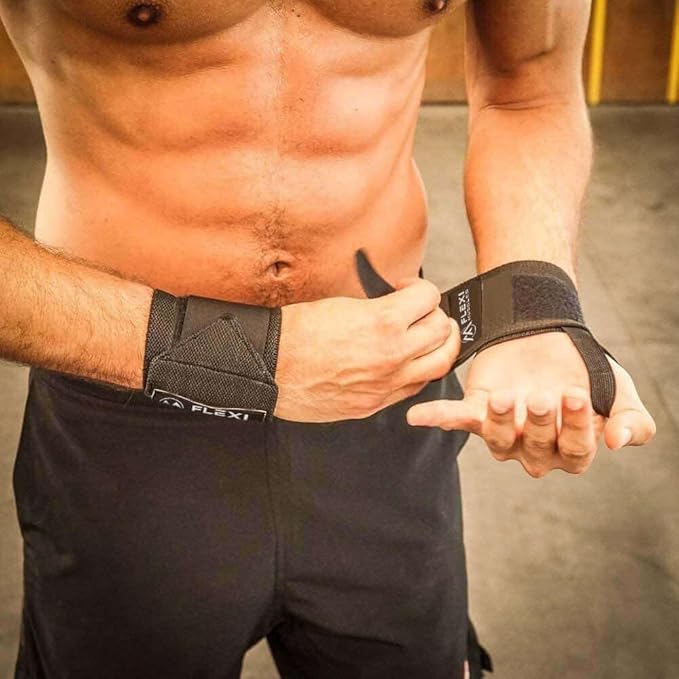 Wrist Wraps for Weightlifting (1 Pair) Heavy-Duty Wrist Straps with Thumb Loops - Adjustable Wrist Support for Powerlifting, Strength Training, Bodybuilding, and Gym Workouts