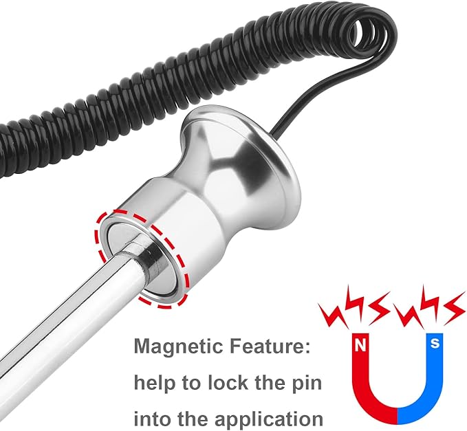 Cosmos Gym Weight Stack Pin Universal Replacement Selector Lock Pin Detent Hitch Pin, Tensile 3/8" Dia. & 4" Locking Space with Lanyard, for Gym Equipment Machine Weight Plate