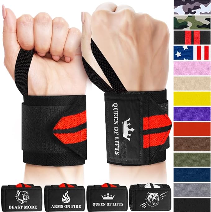 TECEUM Weightlifting 18" & 12" Wrist Wraps with Thumb Loop β Heavy Duty Wrist Workout Braces for Men and Women β Ideal for Powerlifting, Strength Training, Bodybuilding