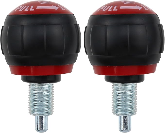 AYLIFU 2 PCS M16 Pop Pull Pin Knob Spherical Fitness Pop Pull Pin Knob Pull Pin Spring Knob Replacement Part for Fitness Equipment Bicycle Equipment Red