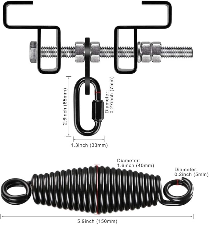 Dolibest Heavy Duty Steel Beam Hanger, Heavy Bag Mount, I Beam Heavy Bag Hanger for Punching Bag Hanger Boxing Muay Thai Training (with Spring)